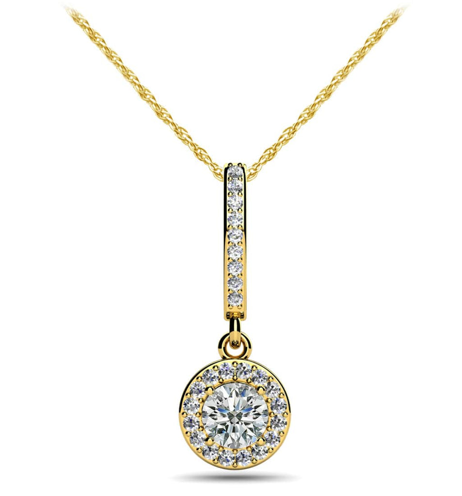 Surrounded With Love Diamond Drop Lab - Grown Diamond Pendant with 0.38 ct. (0.25 ct. center diamond) - Luxury Time NYC