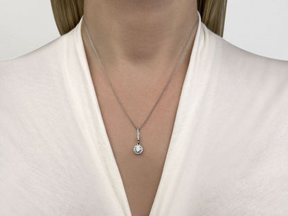 Surrounded With Love Diamond Drop Lab - Grown Diamond Pendant with 0.58 ct. (0.40 ct. center diamond) - Luxury Time NYC