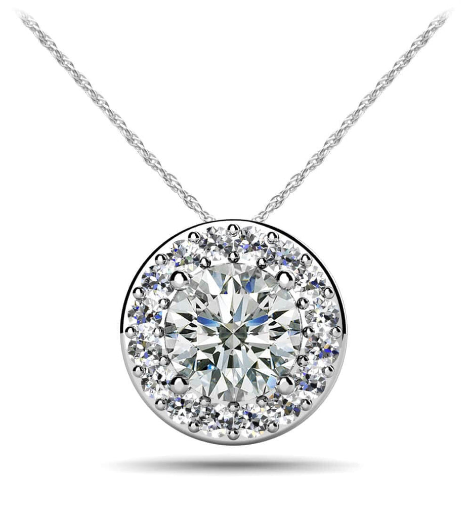 Surrounded With Love Diamond Pendant with 0.33 ct. (0.25 ct. center diamond) - Luxury Time NYC