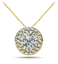 Load image into Gallery viewer, Surrounded With Love Diamond Pendant with 0.33 ct. (0.25 ct. center diamond) - Luxury Time NYC