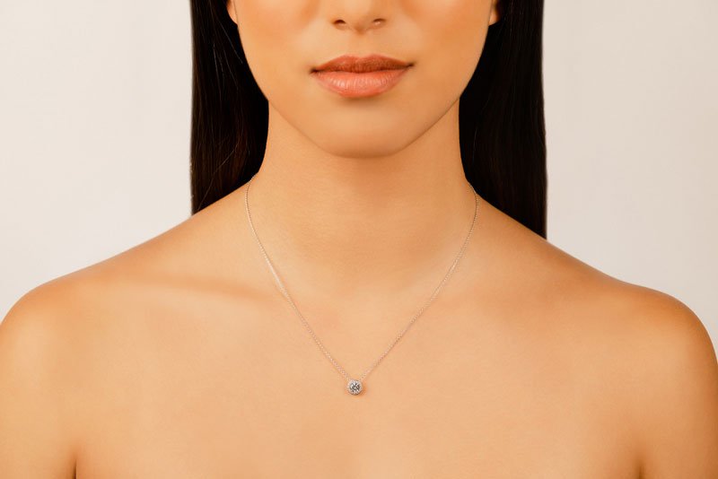 Surrounded With Love Diamond Pendant with 0.33 ct. (0.25 ct. center diamond) - Luxury Time NYC