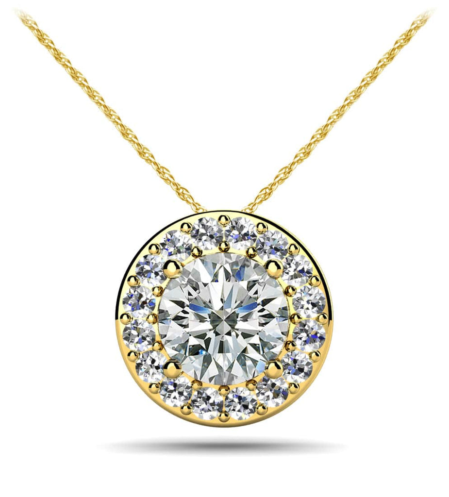 Surrounded With Love Diamond Pendant with 0.79 ct. (0.65 ct. center diamond) - Luxury Time NYC