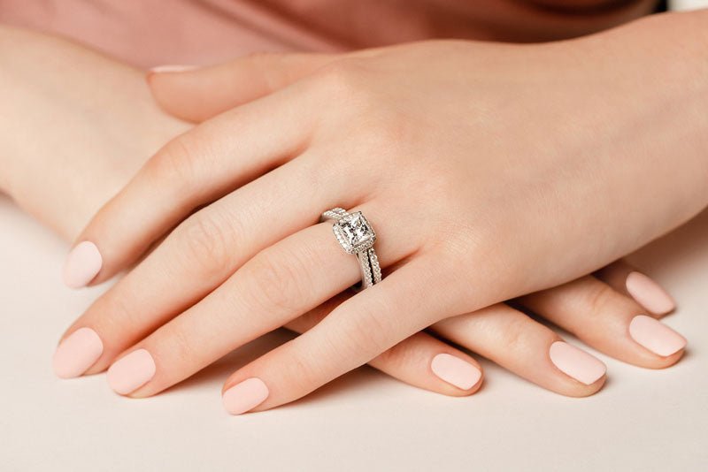 Sweet Romance Princess Cut Lab - Grown Diamond Bridal Set with 2.26 ct. (1.50 ct. center diamond) - Luxury Time NYC