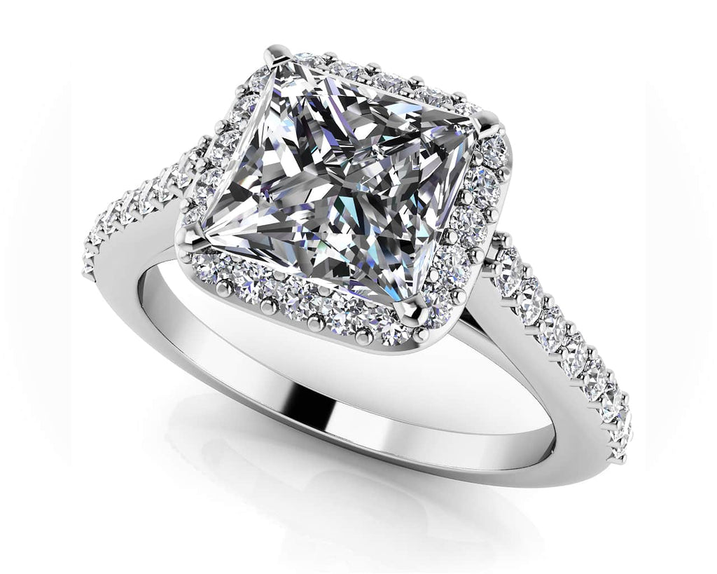 Sweet Romance Square Frame Diamond Engagement Ring with 1.71 ct. (1.25 ct. center diamond) - Luxury Time NYC