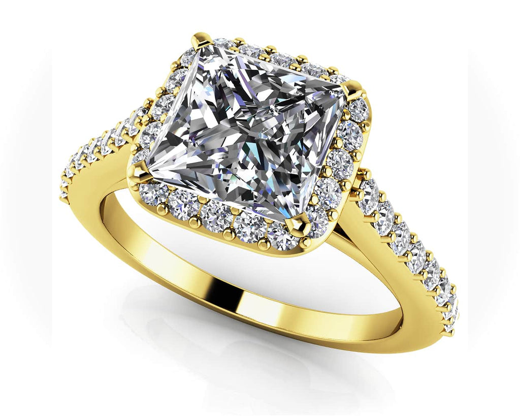 Sweet Romance Square Frame Lab - Grown Diamond Engagement Ring with 0.94 ct. (0.50 ct. center diamond) - Luxury Time NYC