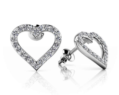 Sweetheart Diamond Earrings Diamond with 0.22 ct.(finished) 1mm - Luxury Time NYC