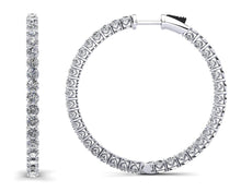 Load image into Gallery viewer, Sweetheart Single Row Inside Out Diamond Hoop Earrings Large Diamond with 3.95 ct.(finished) 2.3mm - Luxury Time NYC