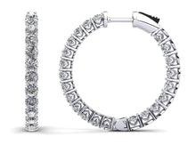 Load image into Gallery viewer, Sweetheart Single Row Inside Out Diamond Hoop Earrings Small Diamond with 2.35 ct.(finished) 2.3mm - Luxury Time NYC