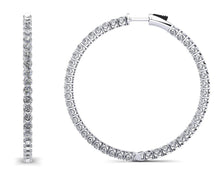 Load image into Gallery viewer, Sweetheart Single Row Inside Out Diamond Hoops Extra Large Diamond with 4.70 ct.(finished) 2.3mm - Luxury Time NYC