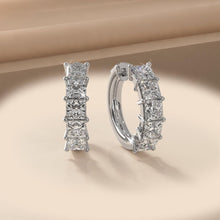 Load image into Gallery viewer, Ten Princess Cut Diamonds Diamond Hoop Earrings with 10.00 ct.(finished) 5.5mm - Luxury Time NYC