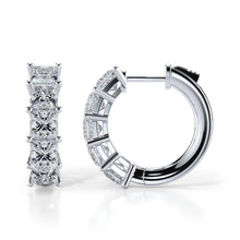 Load image into Gallery viewer, Ten Princess Cut Diamonds Diamond Hoop Earrings with 10.00 ct.(finished) 5.5mm - Luxury Time NYC