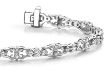 Load image into Gallery viewer, Three Across Crown Link Diamond Bracelet with 1.08 ct.(finished) 1.7mm, 2mm - Luxury Time NYC