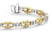 Load image into Gallery viewer, Three Across Crown Link Diamond Bracelet with 1.08 ct.(finished) 1.7mm, 2mm - Luxury Time NYC