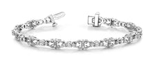 Load image into Gallery viewer, Three Across Crown Link Diamond Bracelet with 1.08 ct.(finished) 1.7mm, 2mm - Luxury Time NYC