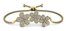 Load image into Gallery viewer, Three Flower Diamond Adjustable Diamond Bracelet with 0.92 ct.(finished) - Luxury Time NYC