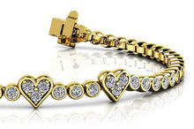 Load image into Gallery viewer, Three Hearts Of Love Diamond Bracelet with 2.11 ct.(finished) 2mm - Luxury Time NYC