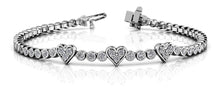 Load image into Gallery viewer, Three Hearts Of Love Diamond Bracelet with 2.11 ct.(finished) 2mm - Luxury Time NYC