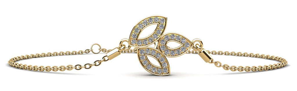 Three Leaf Diamond Adjustable Diamond Bracelet with 0.30 ct.(finished) 1.2mm - Luxury Time NYC