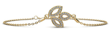 Three Leaf Diamond Adjustable Lab - Grown Diamond Bracelet with 0.30 ct.(finished) 1.2mm - Luxury Time NYC