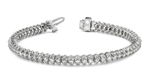 Load image into Gallery viewer, Three Row Diamond Scoop Link Bracelet Lab - Grown Diamond with 3.16 ct.(finished) 1.25mm, 2mm - Luxury Time NYC