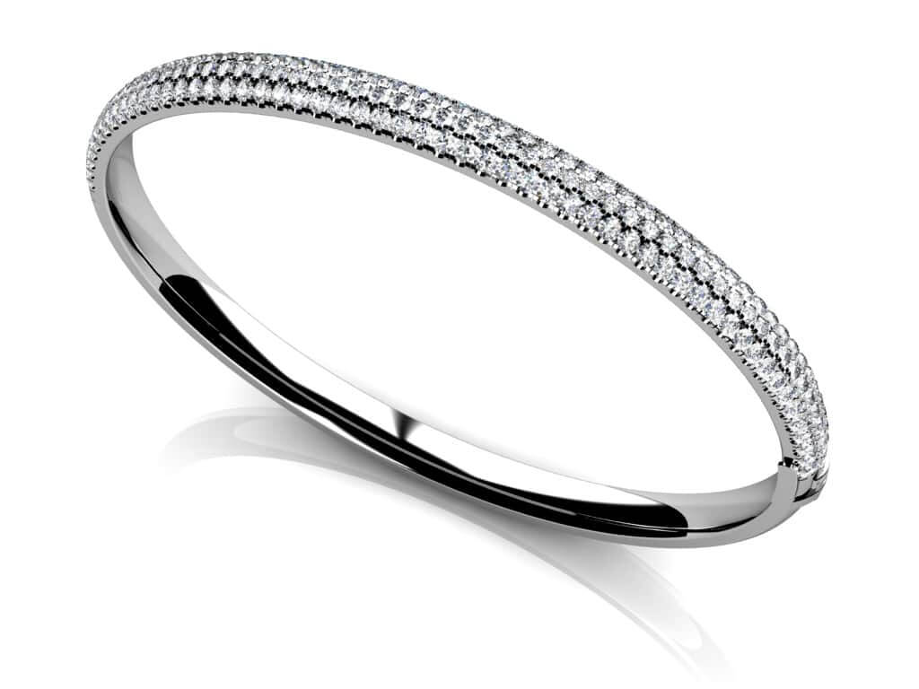 Three Row Pave Diamond Bangle with 1.73 ct.(finished) 1.3mm - Luxury Time NYC