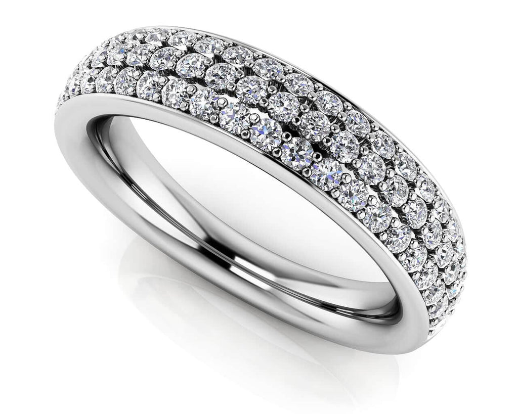 Three Row Prong Set Diamond Anniversary Band Diamond with 0.55 ct.(finished) 1.2mm - Luxury Time NYC