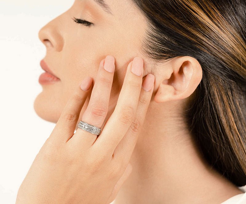 Three Row Round Diamond Eternity Band Lab - Grown Diamond with 2.72 ct.(finished) 1.3mm, 2.75mm - Luxury Time NYC