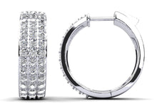 Load image into Gallery viewer, Three Rows Diamond Hoops Diamond with 1.95 ct.(finished) 1.8mm - Luxury Time NYC