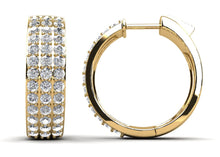 Load image into Gallery viewer, Three Rows Diamond Hoops Diamond with 1.95 ct.(finished) 1.8mm - Luxury Time NYC