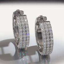 Load image into Gallery viewer, Three Rows Diamond Hoops Lab - Grown Diamond with 1.95 ct.(finished) 1.8mm - Luxury Time NYC