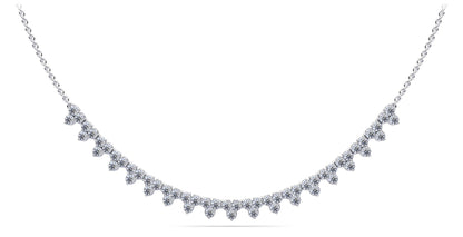 Three Stone Brilliance Diamond and Chain Lab - Grown Diamond Necklace with 2.18 ct.(finished) 2mm - Luxury Time NYC