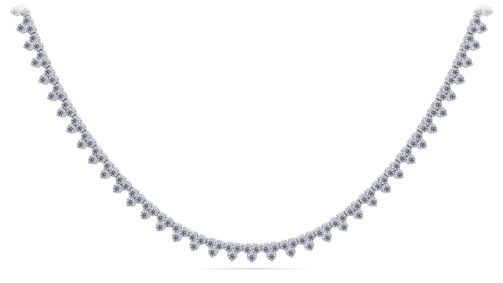 Three Stone Brilliance Diamond Lab - Grown Diamond Necklace with 11.93 ct.(finished) 2.4mm - Luxury Time NYC