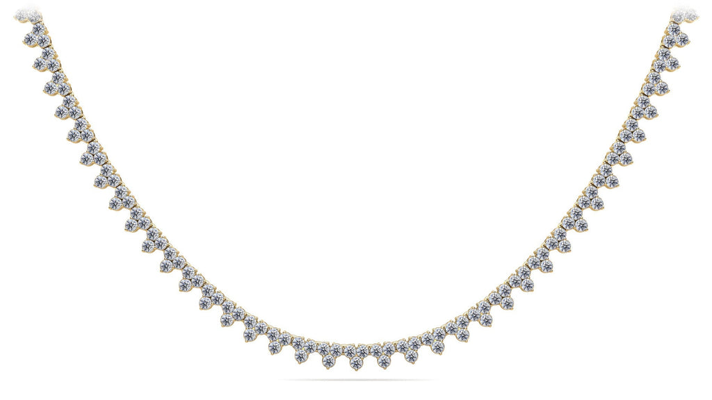 Three Stone Brilliance Diamond Lab - Grown Diamond Necklace with 11.93 ct.(finished) 2.4mm - Luxury Time NYC