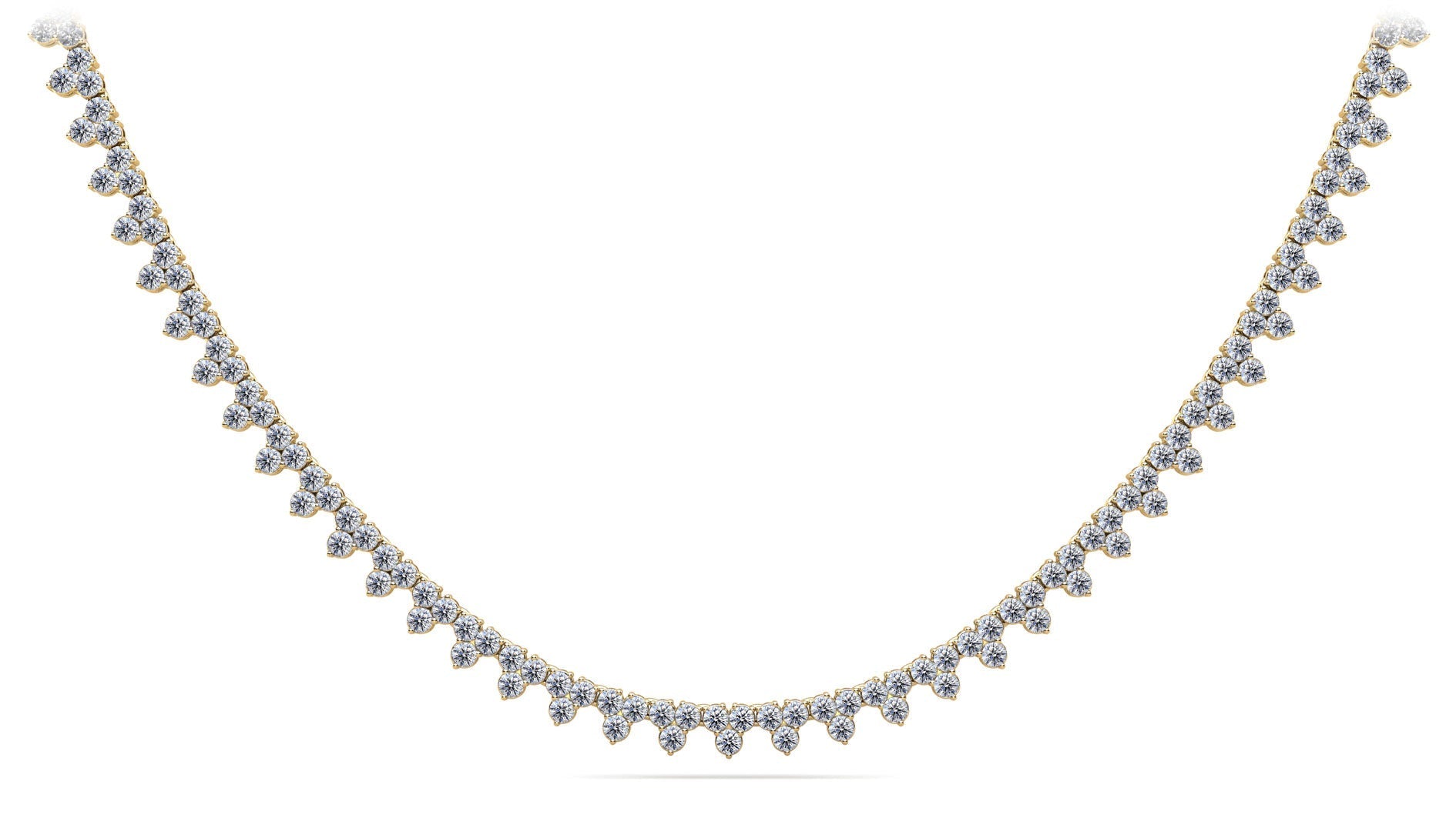 Three Stone Brilliance Diamond Necklace with 11.93 ct.(finished) 2.4mm - Luxury Time NYC