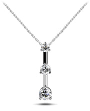 Load image into Gallery viewer, Three Stone Diamond Pendant with 0.27 ct.(finished) 2.2mm, 2.8mm, 3.4mm - Luxury Time NYC