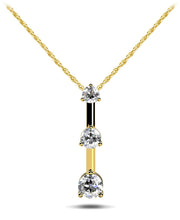 Load image into Gallery viewer, Three Stone Diamond Pendant with 0.27 ct.(finished) 2.2mm, 2.8mm, 3.4mm - Luxury Time NYC