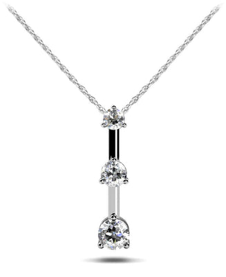 Three Stone Lab - Grown Diamond Pendant with 0.27 ct.(finished) 2.2mm, 2.8mm, 3.4mm - Luxury Time NYC