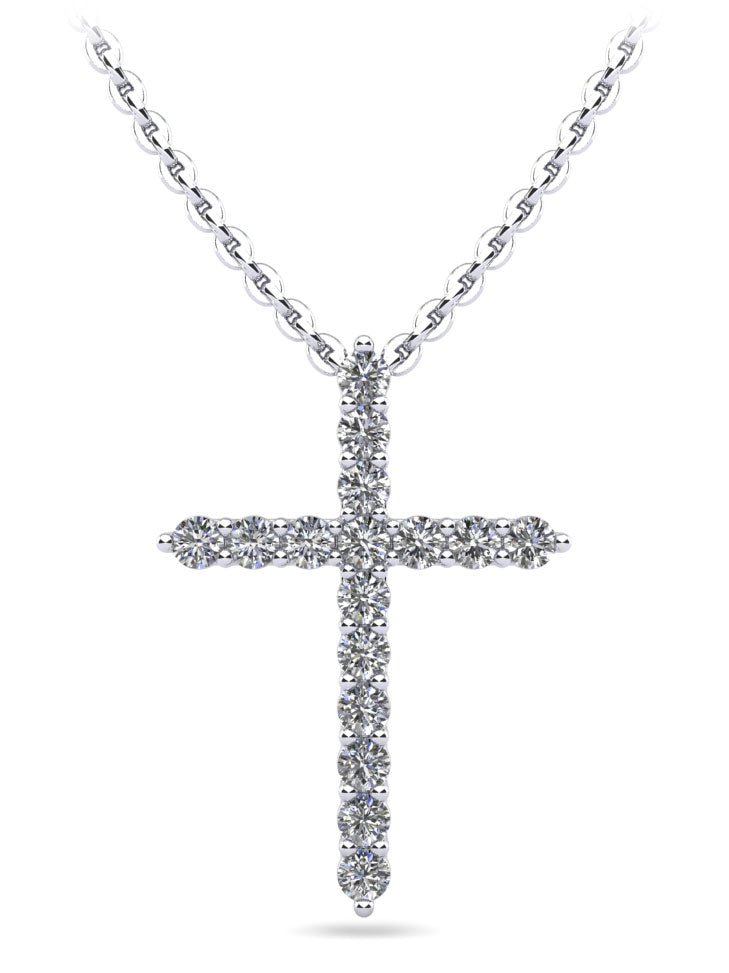 Timeless Cross Diamond Necklace Lab - Grown Diamond with 0.24 ct.(finished) 1.5mm - Luxury Time NYC