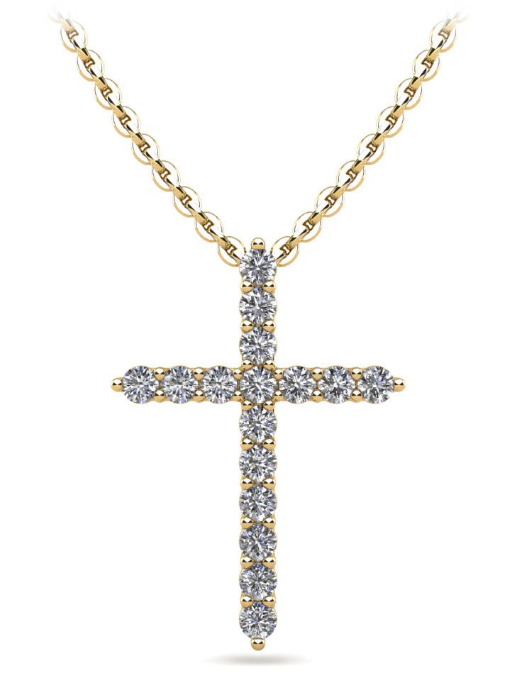 Timeless Cross Diamond Necklace Lab - Grown Diamond with 0.24 ct.(finished) 1.5mm - Luxury Time NYC