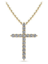 Load image into Gallery viewer, Timeless Cross Diamond Necklace Lab - Grown Diamond with 0.24 ct.(finished) 1.5mm - Luxury Time NYC