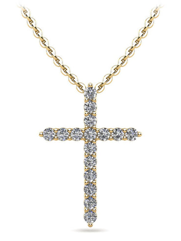 Timeless Cross Diamond Necklace with 0.24 ct.(finished) 1.5mm - Luxury Time NYC