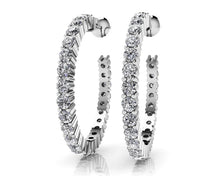 Load image into Gallery viewer, Timeless Diamond Hoop Earrings with 0.72 ct.(finished) 1.4mm - Luxury Time NYC