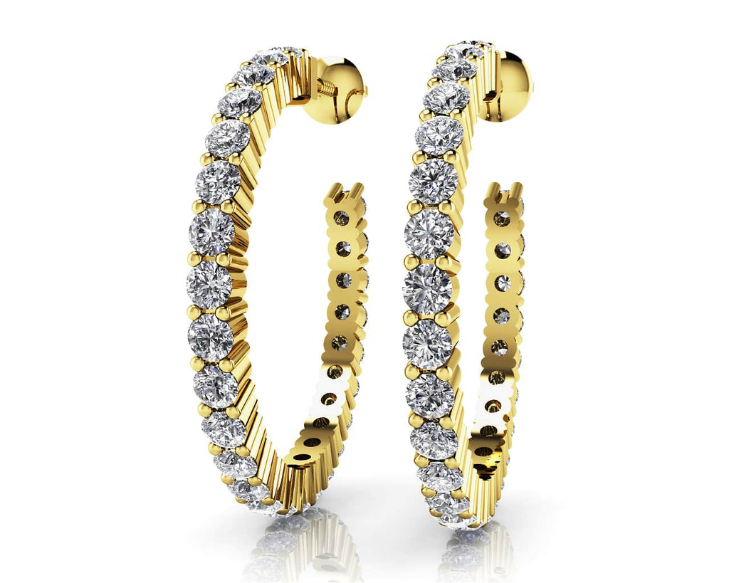 Timeless Diamond Hoop Earrings with 0.72 ct.(finished) 1.4mm - Luxury Time NYC