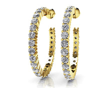 Load image into Gallery viewer, Timeless Diamond Hoop Earrings with 0.72 ct.(finished) 1.4mm - Luxury Time NYC