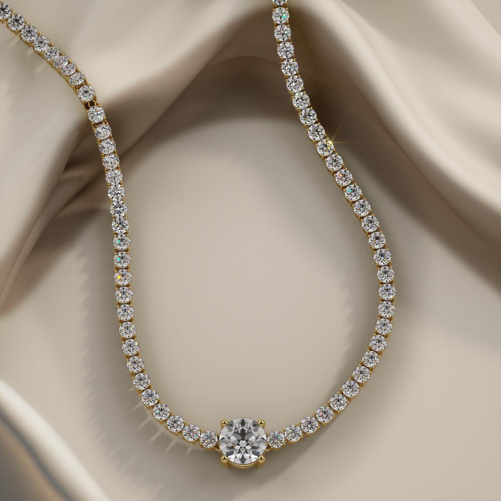 Timeless Dreams Brilliance Round Diamond Necklace with 6.06 ct.(finished) 2mm, 5.1mm - Luxury Time NYC