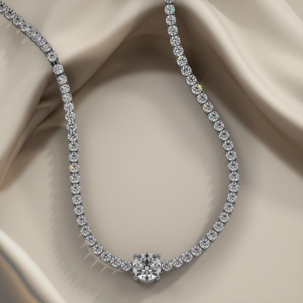 Timeless Dreams Brilliance Round Diamond Necklace with 6.23 ct.(finished) 2mm, 5.7mm - Luxury Time NYC