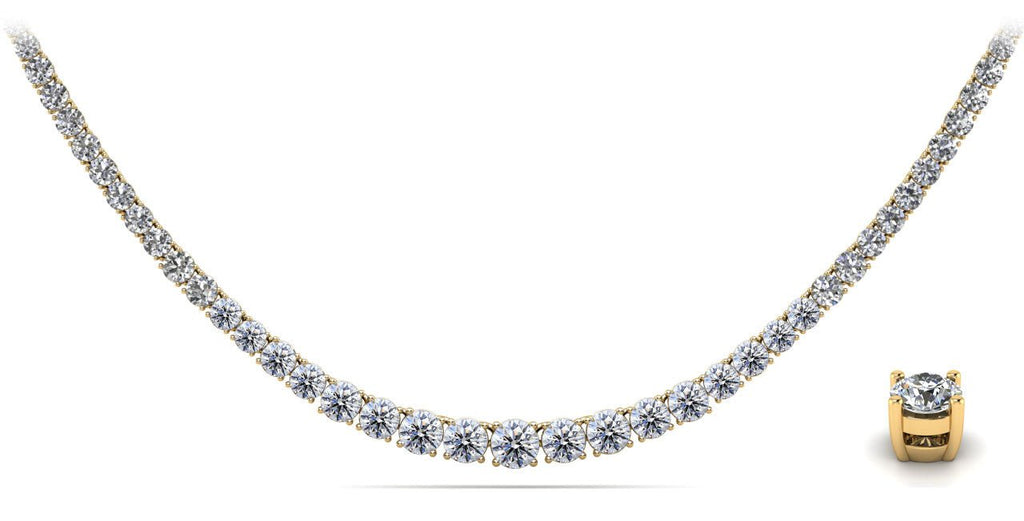 Timeless Dreams Tennis Diamond Necklace with 11.95 ct.(finished) - Luxury Time NYC