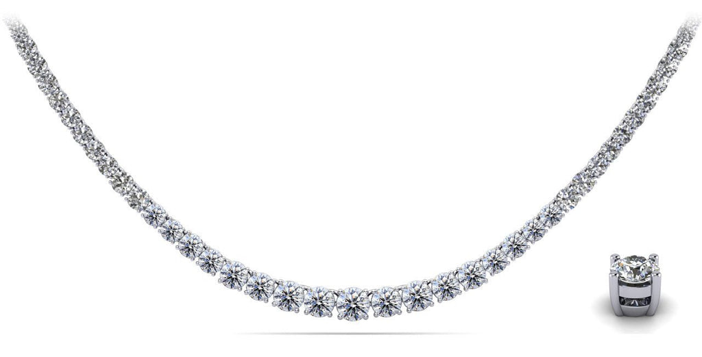 Timeless Dreams Tennis Diamond Necklace with 20.07 ct.(finished) - Luxury Time NYC