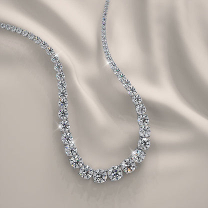 Timeless Dreams Tennis Diamond Necklace with 6.08 ct.(finished) - Luxury Time NYC