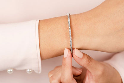 Timeless Elegance Princess Cut Lab - Grown Diamond Bangle with 2.00 ct.(finished) 2mm - Luxury Time NYC